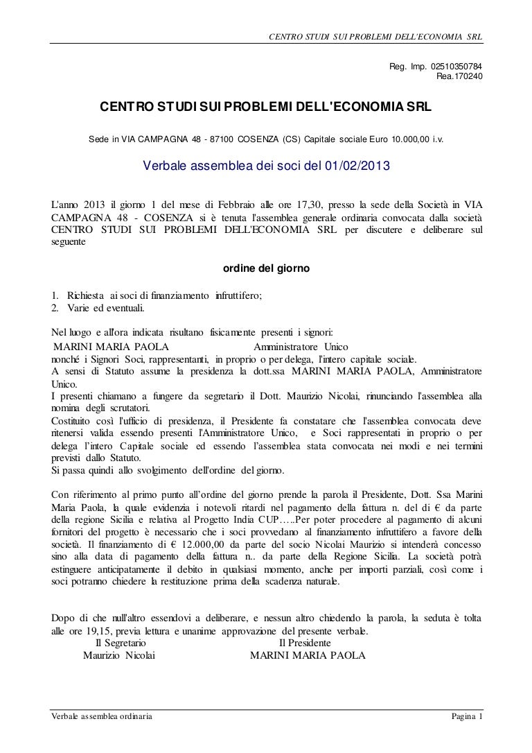 modello verbale assemblea socio srl modello verbale assemblea socio srl